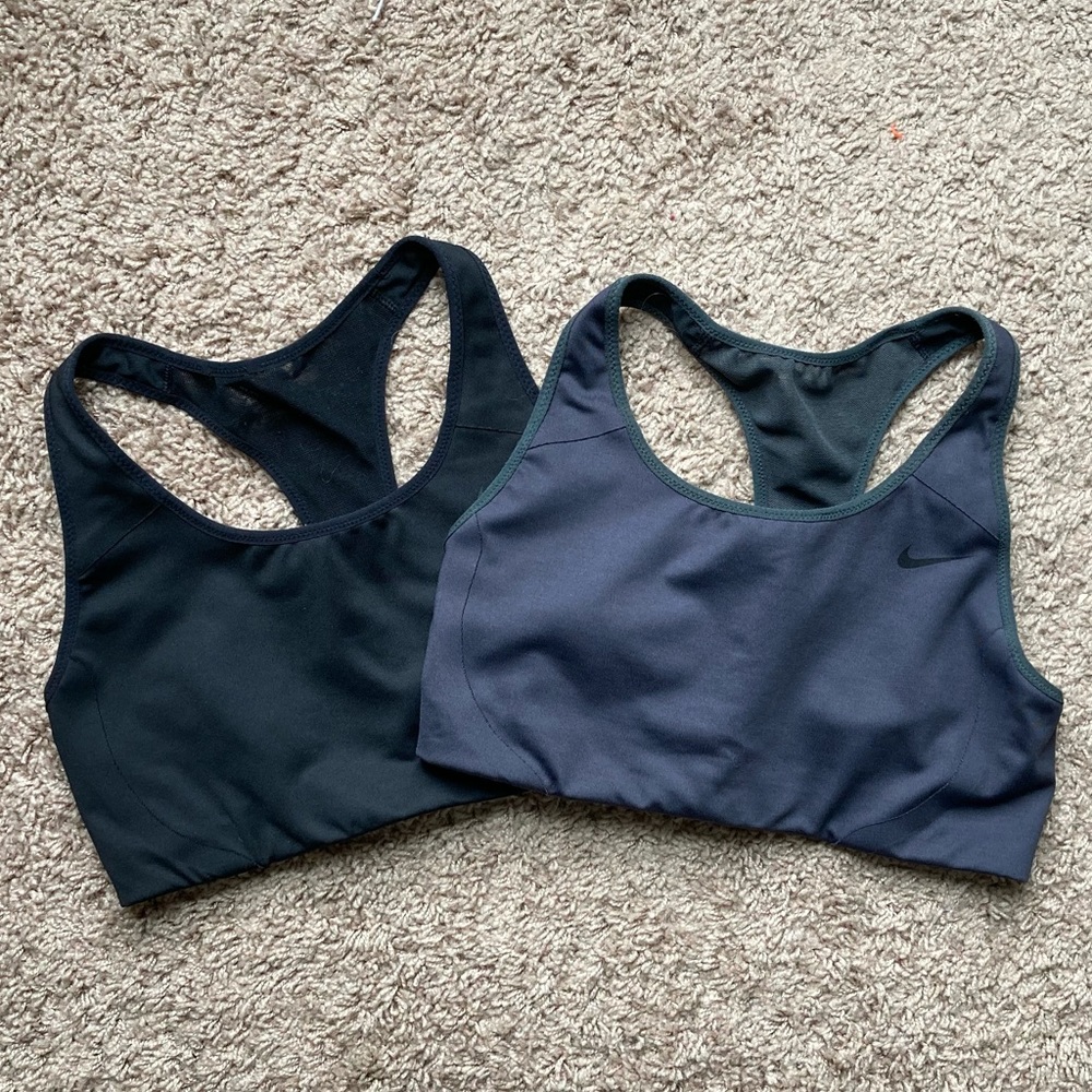 Dark Gray and Black Dri Fit Nike High Support Sports Bra with Mesh Back BUNDLE